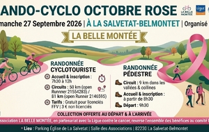 Randonnée organisée par La Belle Montée le dimanche 27 septembre 2026