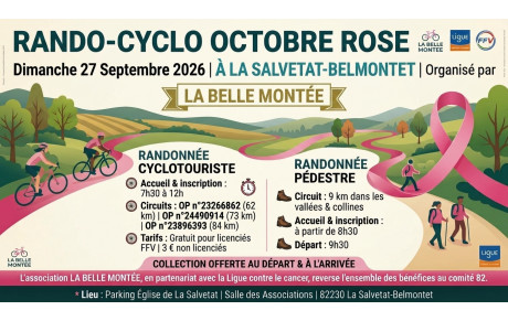 Randonnée organisée par La Belle Montée le dimanche 27 septembre 2026